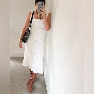 Vintage Deadstock cotton embroidered prairie dress XS/S